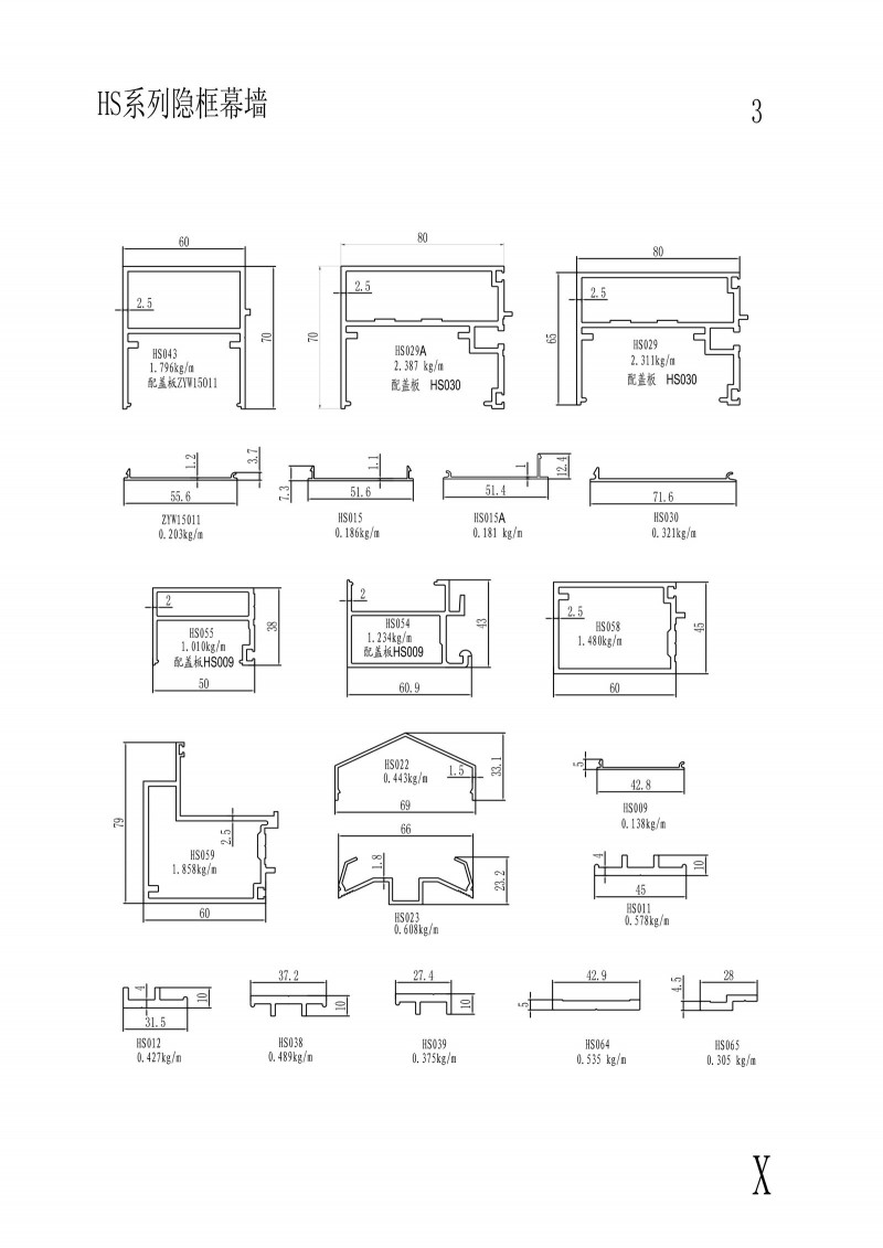 HS series hidden frame curtain wall