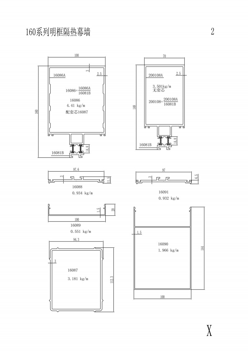 160 series visible frame insulation curtain wall